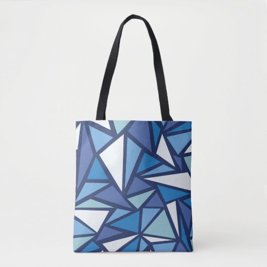 Abstraktes blaues Eis Crsytal Muster Tasche (Vorderseite)