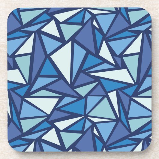 Abstraktes blaues Eis Crsytal Muster Untersetzer (Vorderseite)