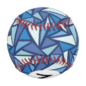 Abstraktes blaues Eiskristall-Muster Baseball (Rückseite)