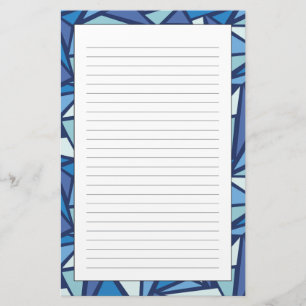 Abstraktes blaues Eiskristall-Muster Briefpapier