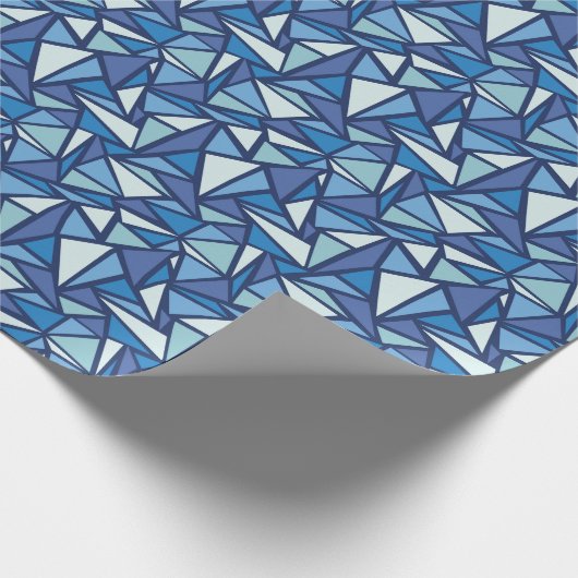 Abstraktes blaues Eiskristall-Muster Geschenkpapier (Ecke)