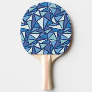 Abstraktes blaues Eiskristall-Muster Tischtennis Schläger