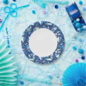 Abstraktes Blaues Eiskristall Pappteller (Party)