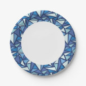 Abstraktes Blaues Eiskristall Pappteller (Vorderseite)