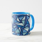 Abstraktes Blaues Eiskristall Tasse (VorderseiteRechts)