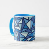 Abstraktes Blaues Eiskristall Tasse (Vorderseite Links)