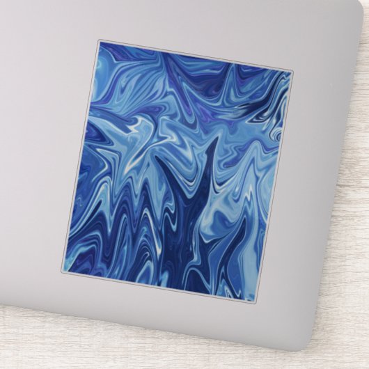 Abstraktes Blaues Flüssig-Muster Aufkleber (Detail)