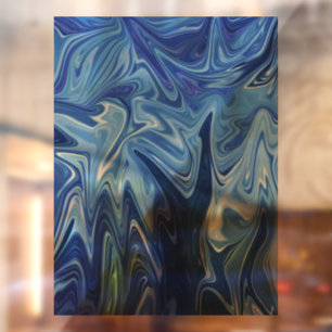 Abstraktes Blaues Flüssig-Muster Fensteraufkleber
