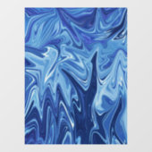 Abstraktes Blaues Flüssig-Muster Fensteraufkleber (Blatt)