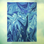 Abstraktes Blaues Flüssig-Muster Fensteraufkleber (Blatt 3)