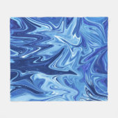 Abstraktes Blaues Flüssig-Muster Fleecedecke (Vorderseite (Horizontal))