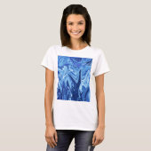 Abstraktes Blaues Flüssig-Muster T-Shirt (Vorne ganz)