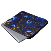 Abstraktes blaues Fraktal Notebook-Computer-Sieb Laptopschutzhülle (Vorne Knopf)