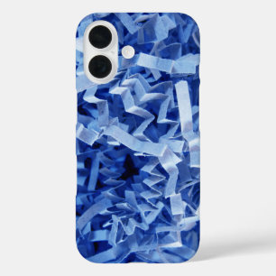 Abstraktes blaues geknittertes zerrissenes Papier iPhone 16 Hülle