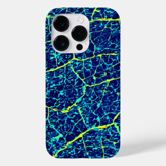 Abstraktes blaues/gelbes Muster Case-Mate iPhone Hülle (Rückseite)