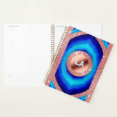 Abstraktes Blaues geometrisches Muster mit Rose Go Planer (Anzeige)