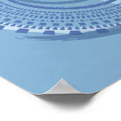 Abstraktes blaues geometrisches Spiraldesign Poster (Ecke)