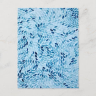 Abstraktes blaues Glasmosaik Postkarte