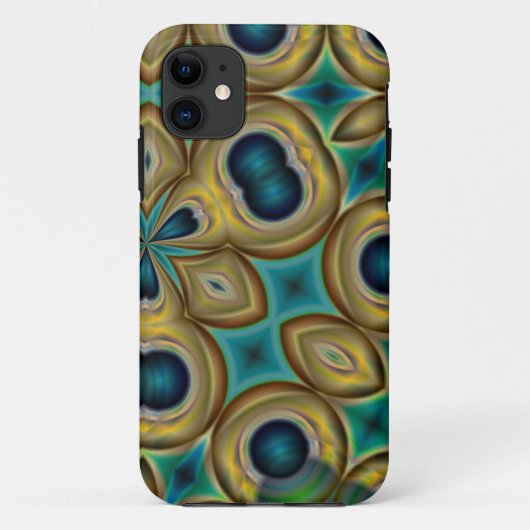 abstraktes blaues Gold und aquamarines iPhone Case-Mate iPhone Hülle (Rückseite)