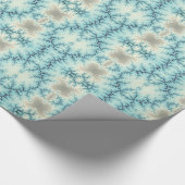 Abstraktes blaues, graues Schneeflockenmuster Geschenkpapier (Ecke)