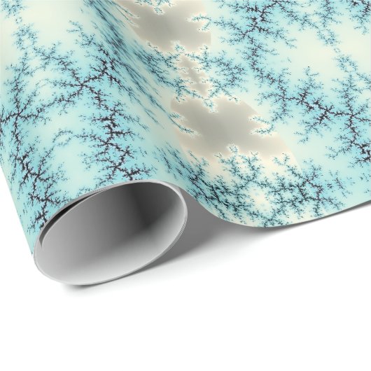 Abstraktes blaues, graues Schneeflockenmuster Geschenkpapier (Rolleneckpunkt)