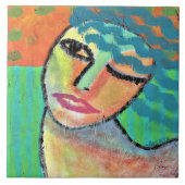 Abstraktes blaues Haar auf OSB-Keramik-Tile Fliese (Vorderseite)