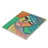 Abstraktes blaues Haar auf OSB-Keramik-Tile Fliese (Seite)