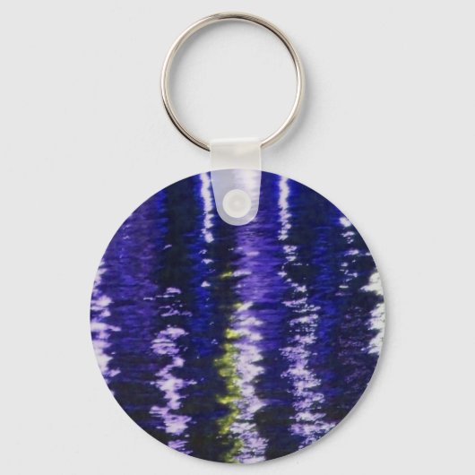 Abstraktes blaues Keychain Schlüsselanhänger (Vorderseite)