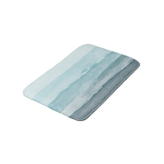 Abstraktes blaues Meer Badematte (Schrägansicht)