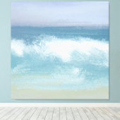 Abstraktes blaues Meer Breaking Wave in Watercolor Leinwanddruck (Insitu (Holzboden))