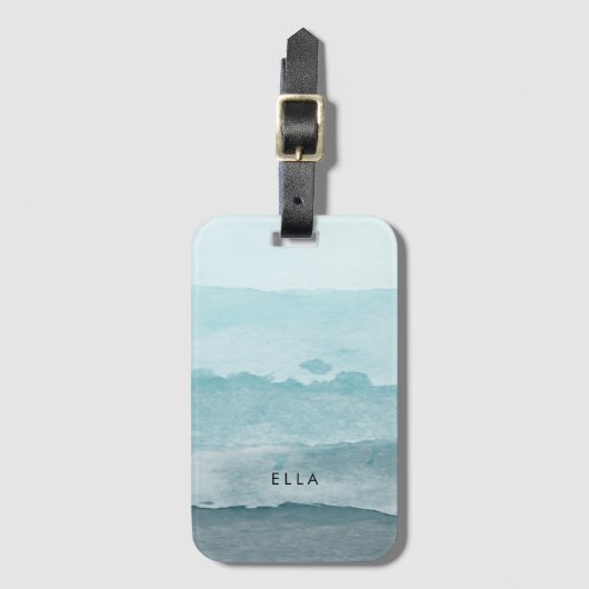 Abstraktes blaues Meer Gepäckanhänger (Vorderseite Vertikal)