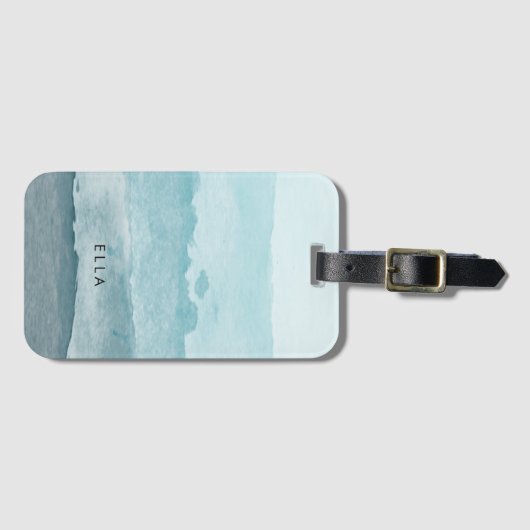 Abstraktes blaues Meer Gepäckanhänger (Vorderseite (Horizontal))