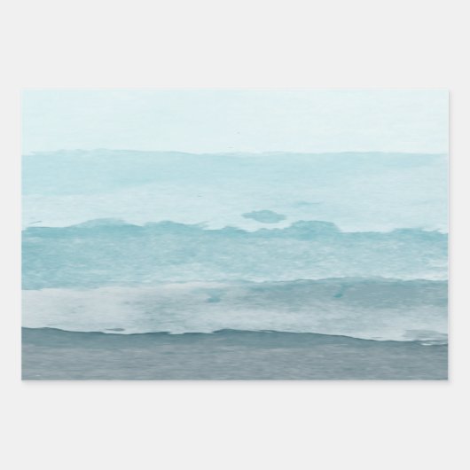 Abstraktes blaues Meer Geschenkpapier Set (Vorderseite 3)