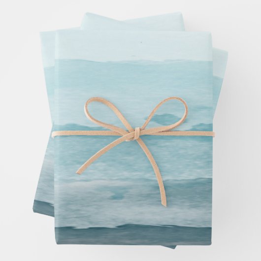 Abstraktes blaues Meer Geschenkpapier Set (Beispiel)