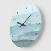 Abstraktes blaues Meer Große Wanduhr (Winkel)