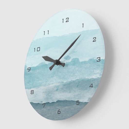 Abstraktes blaues Meer Große Wanduhr (Winkel)