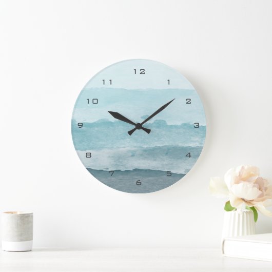Abstraktes blaues Meer Große Wanduhr (Zuhause)
