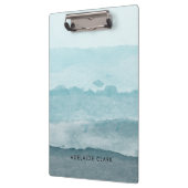 Abstraktes blaues Meer Klemmbrett (Links)