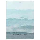 Abstraktes blaues Meer Klemmbrett (Rückseite)