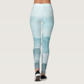 Abstraktes blaues Meer Leggings (Rückseite)