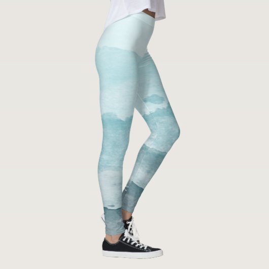 Abstraktes blaues Meer Leggings (Rechts)