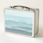 Abstraktes blaues Meer Metall Brotdose (Rückseite)