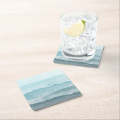 Abstraktes blaues Meer Rechteckiger Pappuntersetzer (Vor Ort)