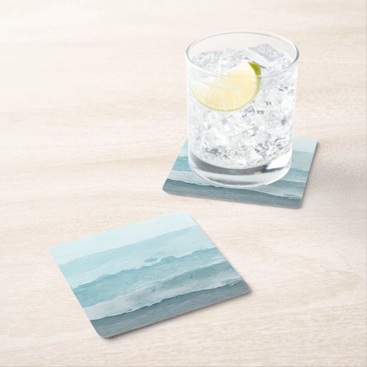Abstraktes blaues Meer Rechteckiger Pappuntersetzer (Vor Ort)