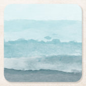 Abstraktes blaues Meer Rechteckiger Pappuntersetzer (Vorderseite)