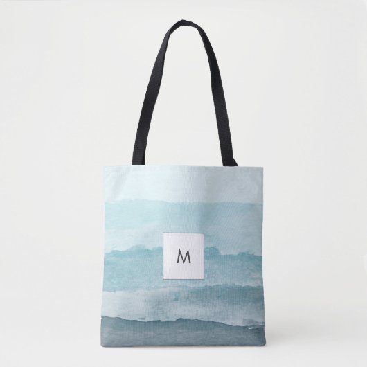 Abstraktes blaues Meer Tasche (Vorderseite)