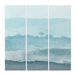 Abstraktes blaues Meer Triptychon