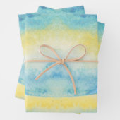 Abstraktes blaues Meer und gelbe Sonne  Geschenkpapier Set (Beispiel)