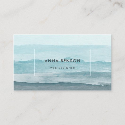 Abstraktes blaues Meer Visitenkarte (Vorderseite)