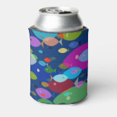 Abstraktes blaues Monogramm Dosenkühler (Kanne Rückseite)